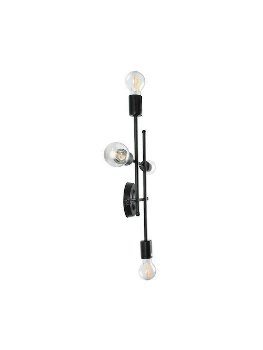 GloboStar Piping Vintage Lamp Wall with Socket E27 Black 40.5x52cm