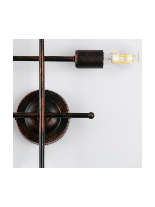 GloboStar Piping Industrial Wall Lamp Copper 40.5x52cm