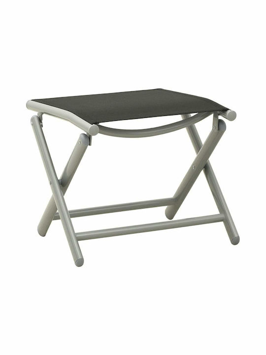 Aluminum Garden Pool Deckchair with Textilene Fabric Black Set with Table 3 Pieces 178x61.5x60cm