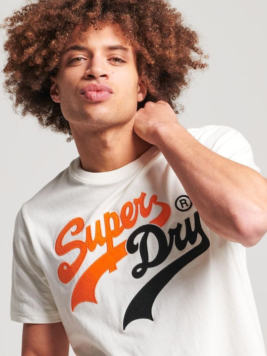 Superdry T-shirt Bărbătesc cu Mânecă Scurtă Alb