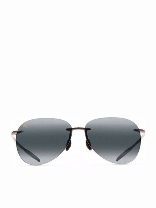 Maui Jim Men's Sunglasses with Black Plastic Frame and Black Gradient Polarized Mirror Lens 421-02