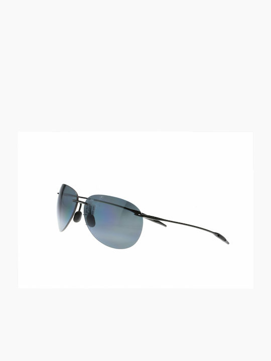 Maui Jim Men's Sunglasses with Black Plastic Frame and Black Gradient Polarized Mirror Lens 421-02