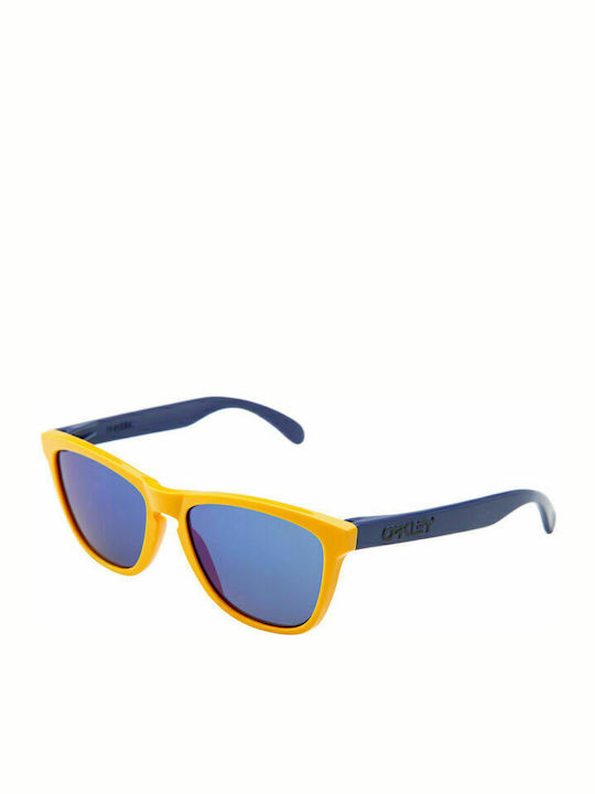 Oakley Frogskins Men's Sunglasses with Orange Plastic Frame and Blue Mirror Lens OO9013-24-362