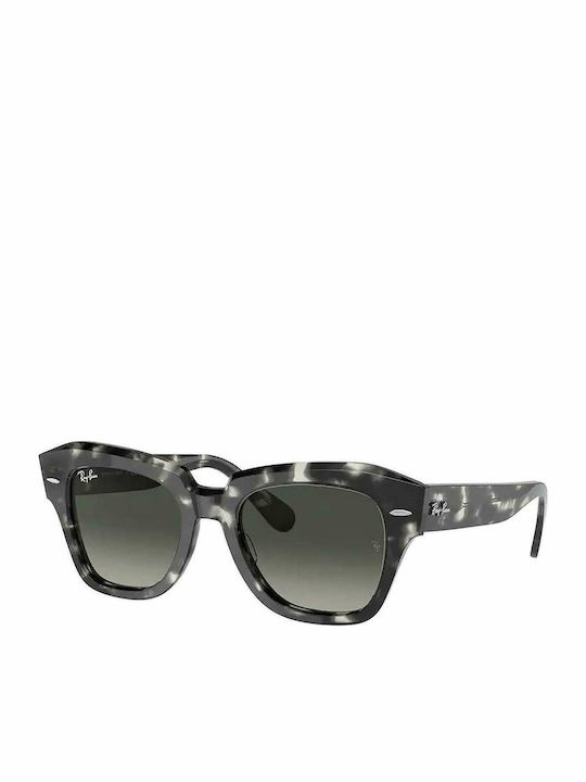 Ray Ban State Street Women's Sunglasses with Brown Tartaruga Plastic Frame and Black Gradient Lens RB2186 133371