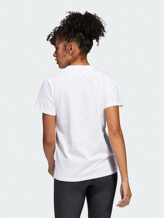 Adidas Αθλητικό Γυναικείο T-shirt Λευκό με Στάμπα