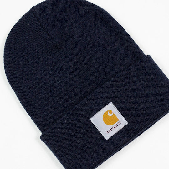 Beanie Ανδρικός Σκούφος με Rib Πλέξη σε Navy Μπλε χρώμα