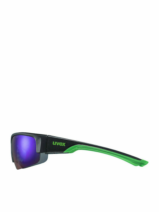 Uvex Sportstyle 215 Men's Sunglasses with Black Plastic Frame and Black Lens S5306172716