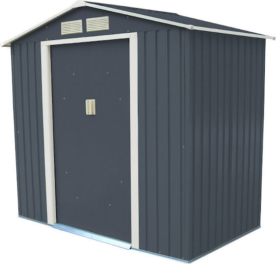Metallische Gartenhaus Galvanisiert Polis Graue mit Lüftungsschlitzen M2.01xP1.21xH1.9m