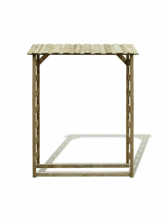 Wooden Garden Log Storage Shed Beige L1.5xW0.44xH1.76m