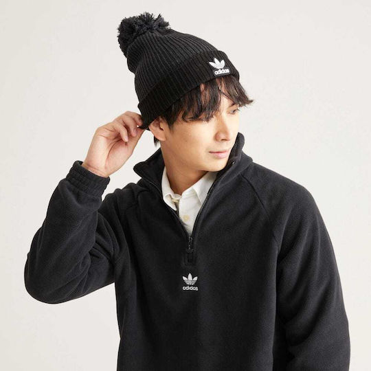 Adicolor Collegiate Pom Pom Beanie Unisex Căciulă Tricotată Neagră