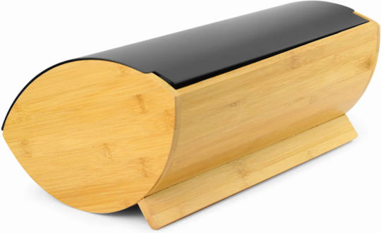 Marva Bread Box with Lid made of Bamboo Black 35.5x26x16cm