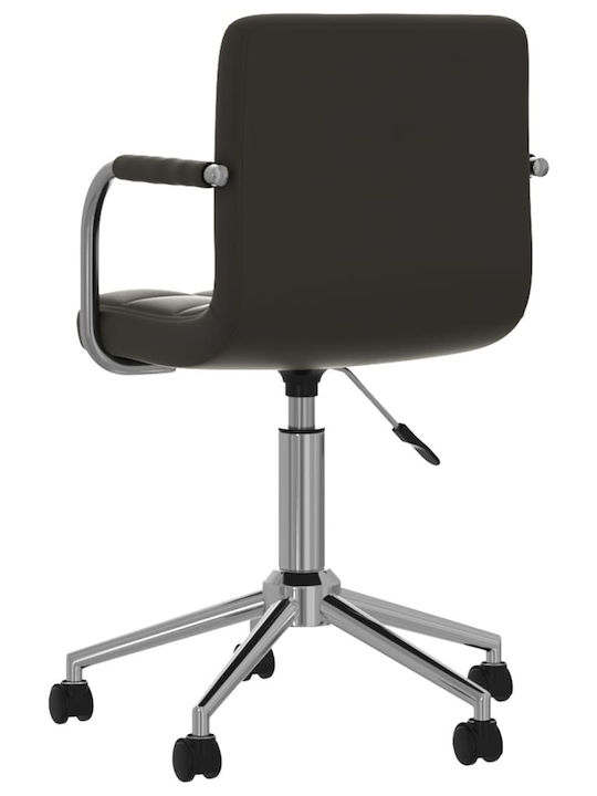Swivel Visitor Chair with Arms & Wheels Μαύρη 48x47x74.5cm