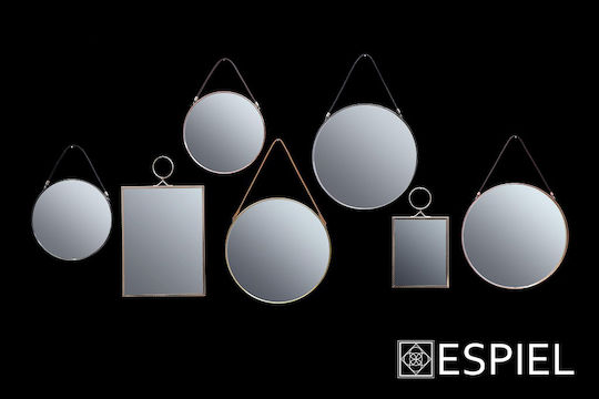Espiel Καθρέπτης Τοίχου με Χρυσό Μεταλλικό Πλαίσιο 50x40cm