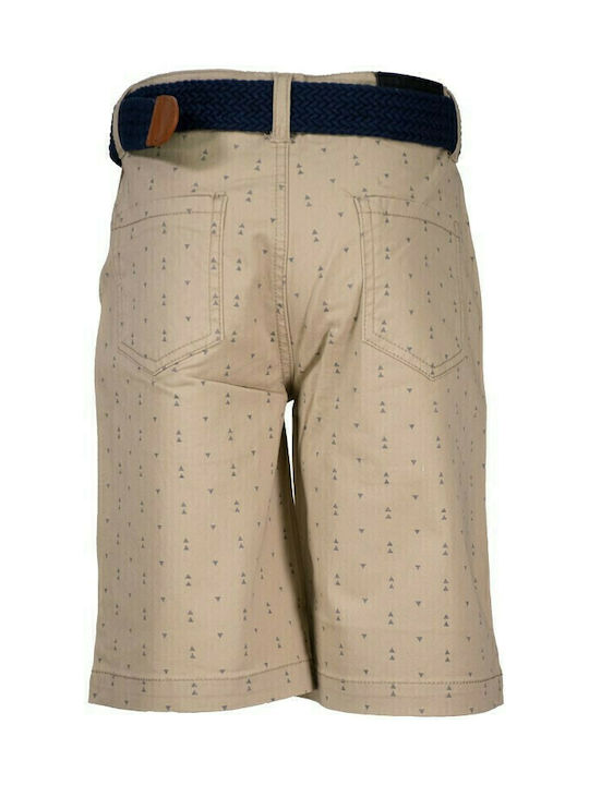 Kinder-Shorts/Bermudas Stoff Bermuda mit Gürtel Beige