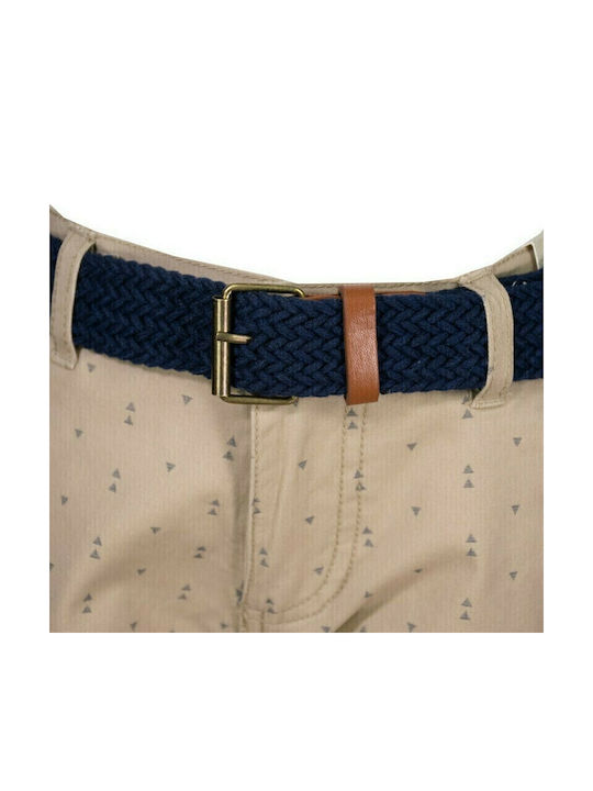 Kinder-Shorts/Bermudas Stoff Bermuda mit Gürtel Beige