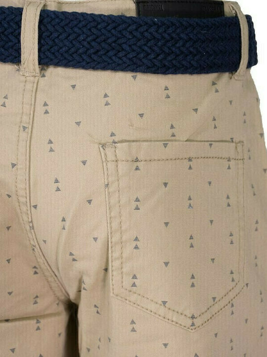 Kinder-Shorts/Bermudas Stoff Bermuda mit Gürtel Beige