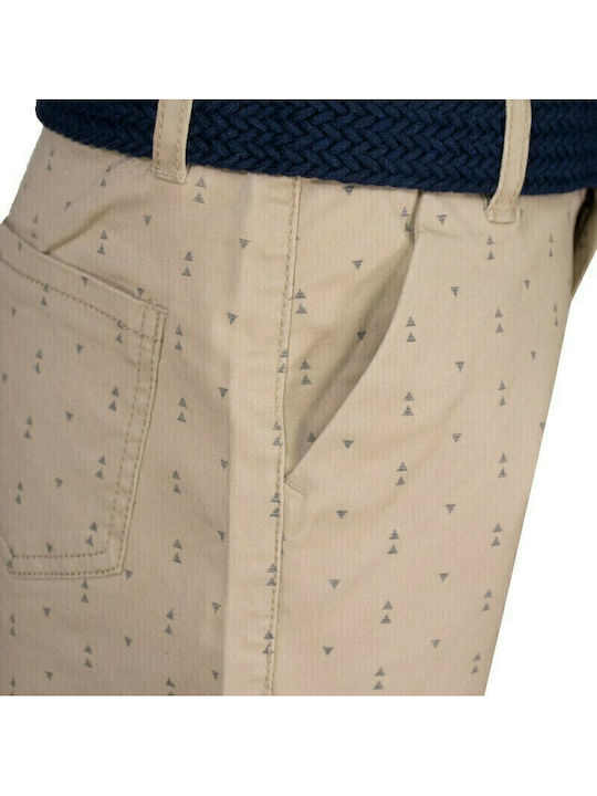Kinder-Shorts/Bermudas Stoff Bermuda mit Gürtel Beige