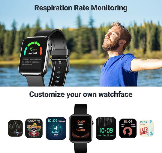 Ticwatch GTH Smartwatch με Παλμογράφο (Raven Black)