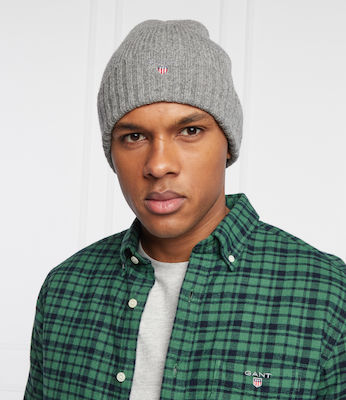 Beanie Beanie with Rib Knit in Gray color