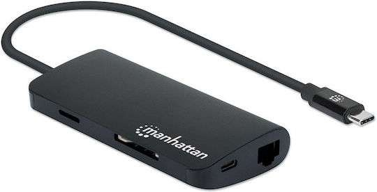 Manhattan USB-C Docking Station mit HDMI 4K PD Ethernet Schwarz (152372)