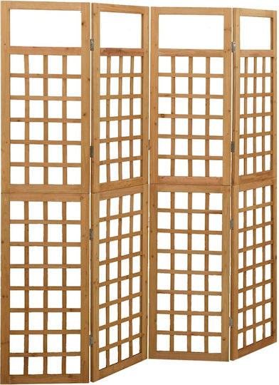 vidaXL Dekorativer Raumteiler Hölzernes mit 4 Paneelen Coffee 161x180cm
