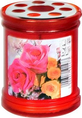 Plastic Memorial Tribute Candle Red 2 Days Burning Time 6x6x9cm