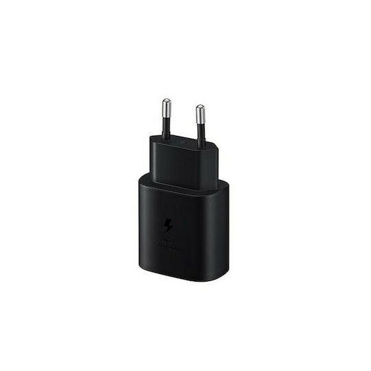 Samsung Φορτιστής με Θύρα USB-C 25W Power Delivery Μαύρος (EP-TA800E+EP-DG980BBE Bulk)
