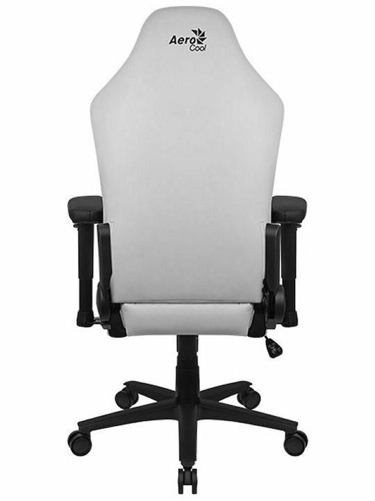 Aerocool Crown XL Καρέκλα Gaming Δερματίνης με Ρυθμιζόμενα Μπράτσα Λευκή