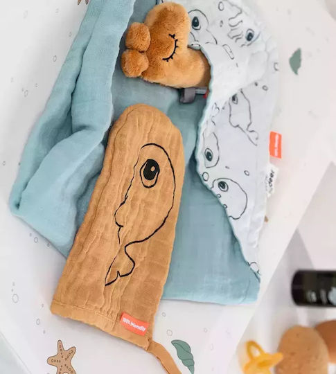 Done by Deer Baby Bath Sponge Gloves Sea Friends Mustard 2 Pieces