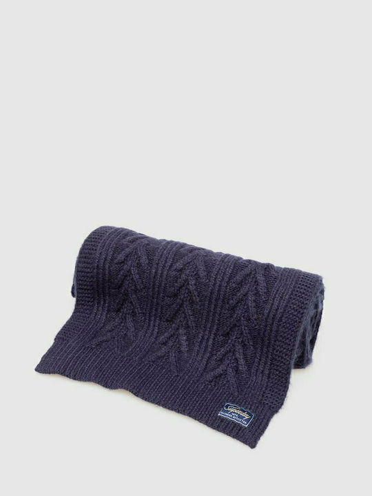 Cable Lux Γυναικείο Πλεκτό Κασκόλ Navy Μπλε