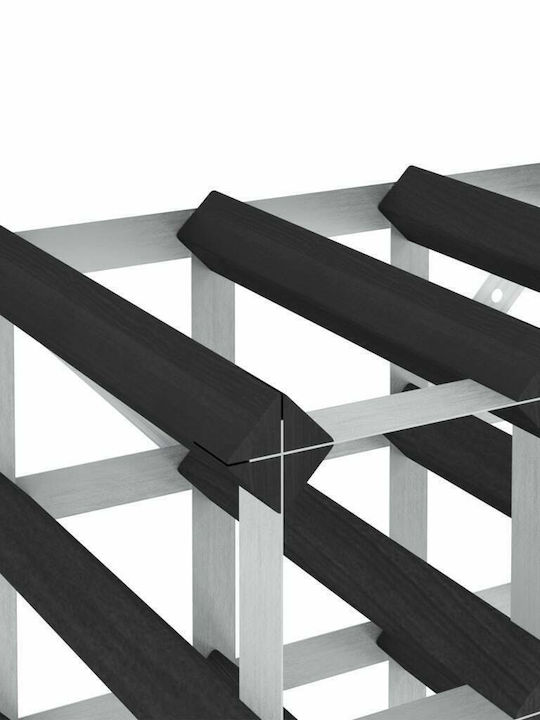 vidaXL С крака Κάβα Ποτών Дърво για 25 Μπουκάλια Черен 42.5x22.5x42.5εκ.