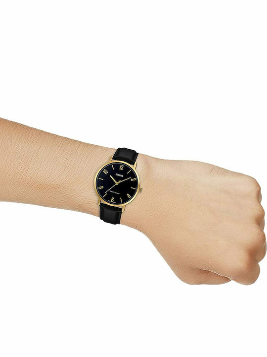 Casio Ceas Bărbați 40mm Baterie Cu Curea Din Piele Neagră