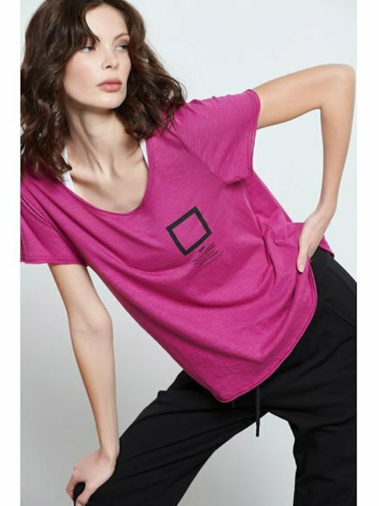 Damen T-Shirt Fuchsie