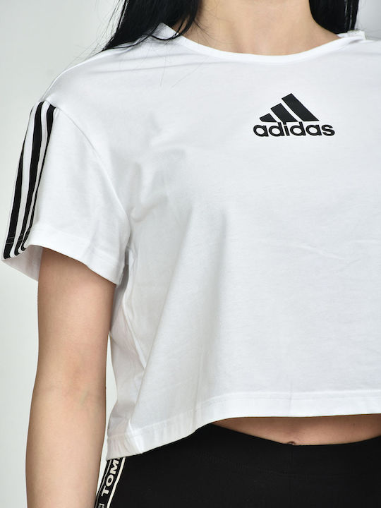 Adidas Κοντομάνικη Γυναικεία Μπλούζα Λευκή