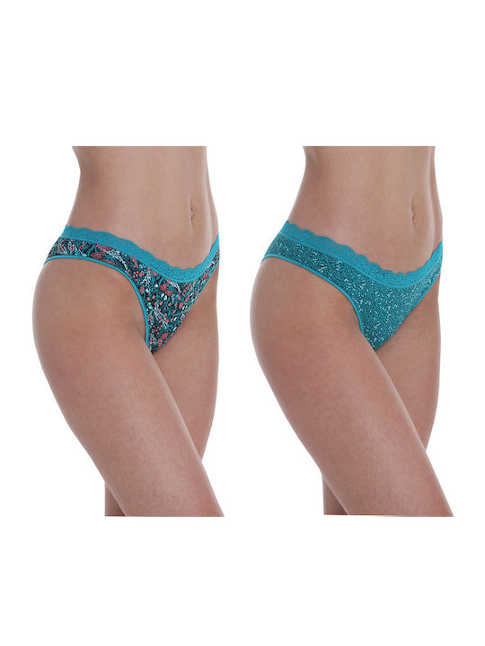 Women's Brazil 2Pack with Lace Turquoise