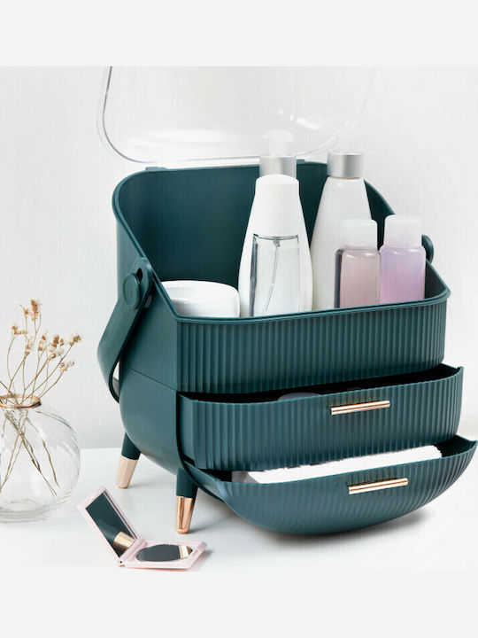 Navaris Cosmetics Organizer With 2 Drawers Green