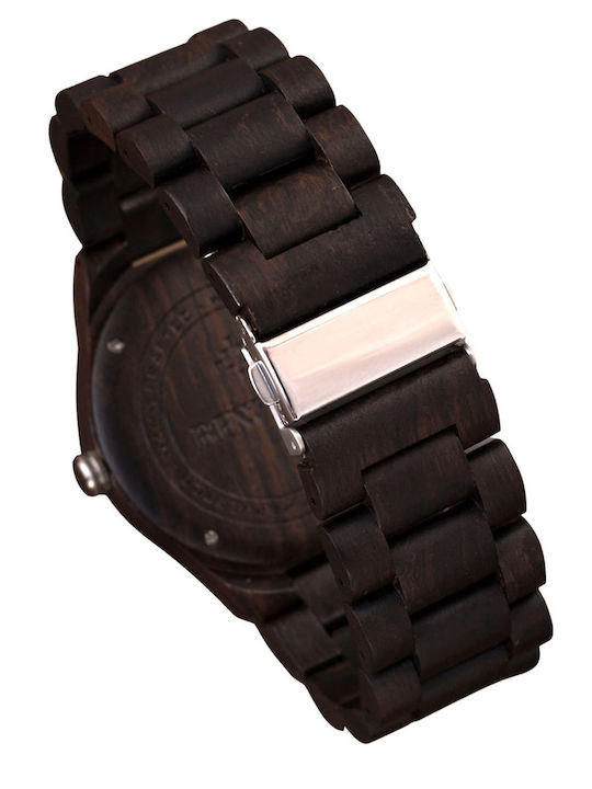 Bewell Momus Ανδρικό Ρολόι 46mm Μπαταρίας με Καφέ Ξύλινο Μπρασελέ