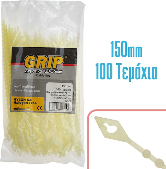 Knot & Bead Legături Cablu Din Plastic În Culoare Transparentă 100 Buc
