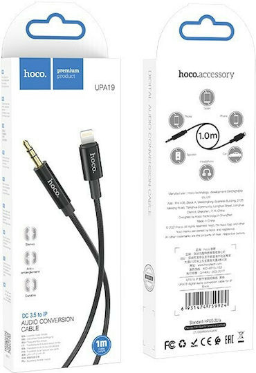 Hoco UPA19 Braided 3.5mm to Lightning Cable Μαύρο 1m