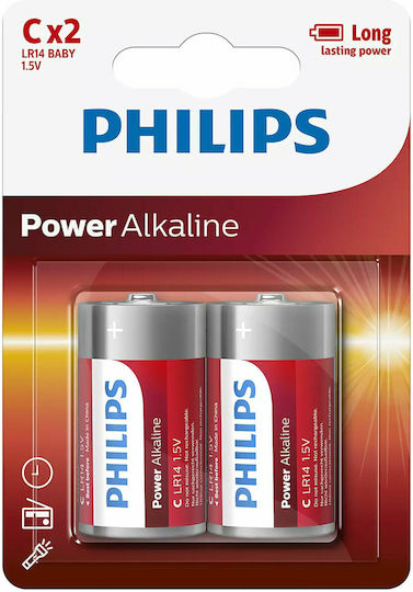 Philips LongLife Zink-Batterien Zink C 1.5V 2Stück