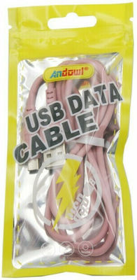 Andowl 1.2m Regular USB 2.0 to micro USB Cable Pink (AN-1053)