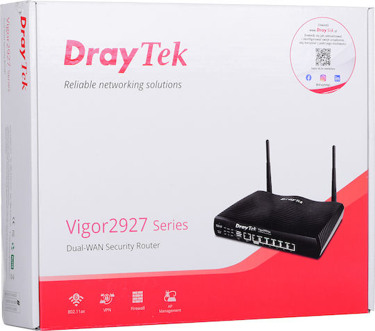 Draytek Vigor 2927ax Ασύρματο Router Wi‑Fi 6 με 5 Θύρες Gigabit