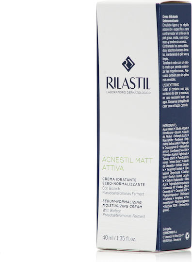 Rilastil Acnestil 24ωρη Ενυδατική Κρέμα Προσώπου κατά των Ατελειών & της Ακμής με Υαλουρονικό Οξύ 40ml