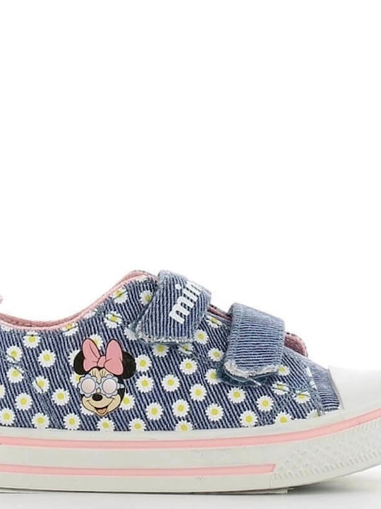 Disney Παιδικά Sneakers Minnie Mouse με Σκρατς για Κορίτσι Μπλε