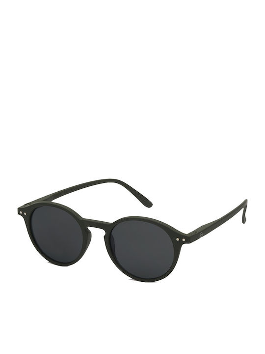 Izipizi Unisex Sunglasses with Green Plastic Frame and Gray Lens