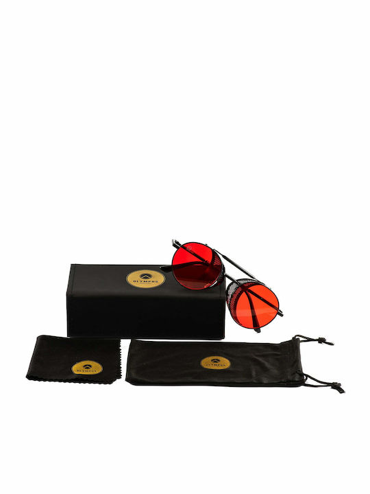 Olympus Sunglasses Achilles Unisex Γυαλιά Ηλίου με Μεταλλικό Σκελετό Red Black 01-001