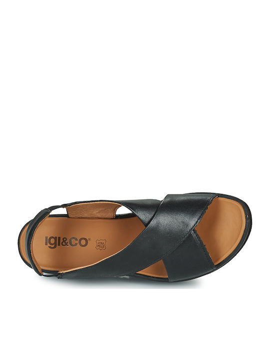 Women's Leather Platform Shoes Black