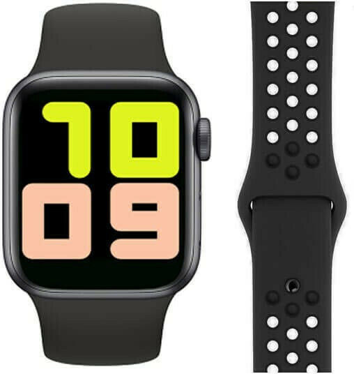 T55 Smartwatch mit Pulsmesser (Schwarz)