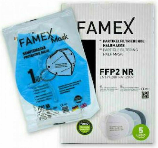 Famex Particle Filtering Half Mask FFP2 NR Schutzmaske FFP2 Sky Blue 10Stück