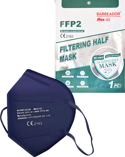 Max Barbeador Max-02 Filtering Half Mask FFP2 Protective Mask FFP2 Navy Blue 10pcs